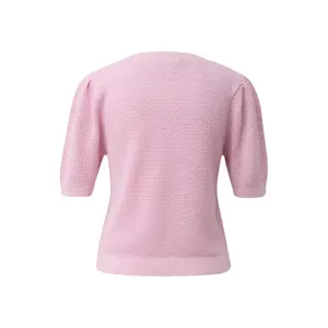 Short Sleeve Structured Pullover with Round Neck Women QS Regular Fit image-1