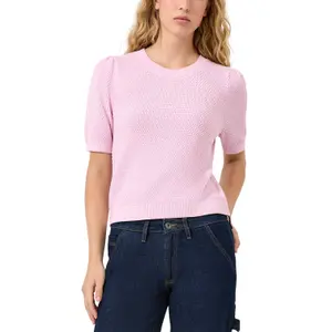 Short Sleeve Structured Pullover with Round Neck Women QS Regular Fit image-2