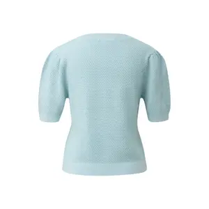 Short Sleeve Structured Pullover with Round Neck Women QS Regular Fit image-1