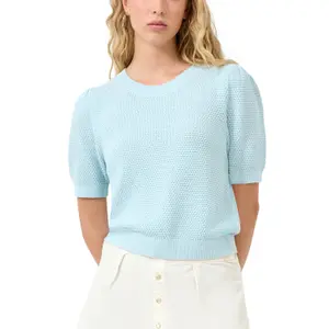 Short Sleeve Structured Pullover with Round Neck Women QS Regular Fit image-2