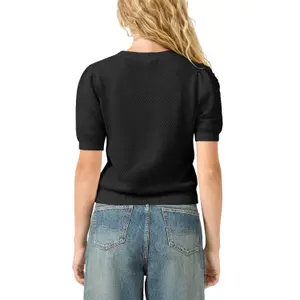Short Sleeve Structured Pullover with Round Neck Women QS Regular Fit image-5