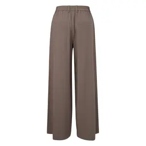 Women's High-Waisted Pleated Wide-Leg Trousers QS image-1