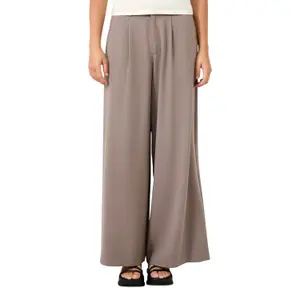 Women's High-Waisted Pleated Wide-Leg Trousers QS image-2