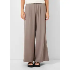 Women's High-Waisted Pleated Wide-Leg Trousers QS image-6