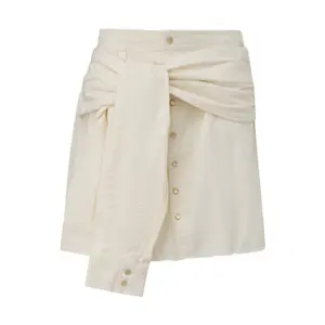 Women’s Pleated Chevron Button Mini Skirt QS image-6
