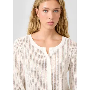 Delicate Openwork Pattern Cardigan Women QS image-3