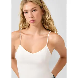 Γυναικείο Slim Fit Τ-shirt από ζέρσεϊ με spaghetti straps QS image-3