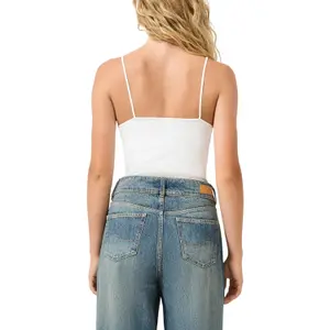 Γυναικείο Slim Fit Τ-shirt από ζέρσεϊ με spaghetti straps QS image-5