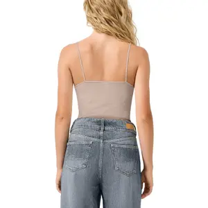 Γυναικείο Slim Fit Τ-shirt από ζέρσεϊ με spaghetti straps QS image-5