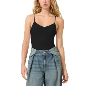 Γυναικείο Slim Fit Τ-shirt από ζέρσεϊ με spaghetti straps QS image-2