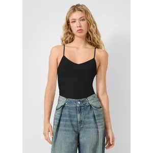 Γυναικείο Slim Fit Τ-shirt από ζέρσεϊ με spaghetti straps QS image-6