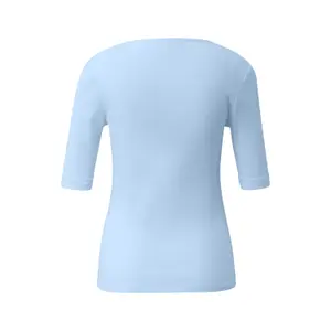 T-shirt slim σε βαμβάκι με βαθύ V λαιμόκοψη για γυναίκες QS image-1