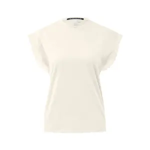 Γυναικείο Κοντομάνικο T-shirt από βαμβάκι με δαντελένιες λεπτομέρειες στους ώμους QS image-0