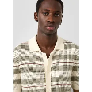 Striped Knit Cardigan QS image-3