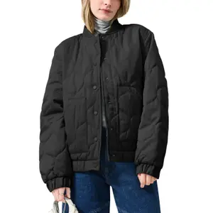 Women's Padded Jacket with Patch Pockets QS image-2