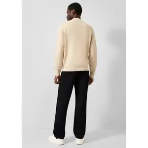 Textured Knit Long Sleeve Polo Shirt QS image-4