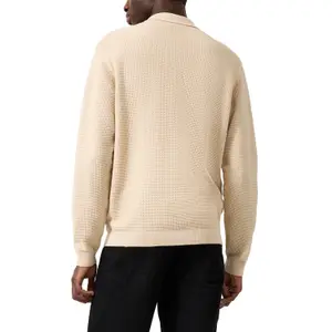 Textured Knit Long Sleeve Polo Shirt QS image-5