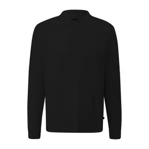 Textured Knit Long Sleeve Polo Shirt QS image-0