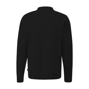 Textured Knit Long Sleeve Polo Shirt QS image-1