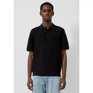 Textured knit polo QS image-6
