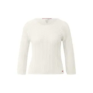 Loose Knit Pullover with Openwork Design Women's QS Slim Fit image-0
