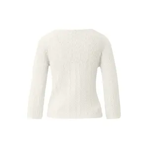 Loose Knit Pullover with Openwork Design Women's QS Slim Fit image-1