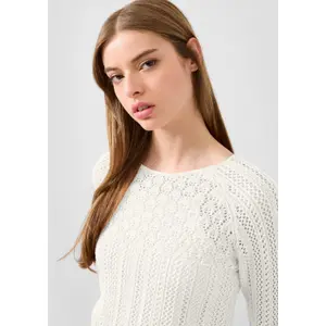 Loose Knit Pullover with Openwork Design Women's QS Slim Fit image-3