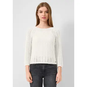 Loose Knit Pullover with Openwork Design Women's QS Slim Fit image-6