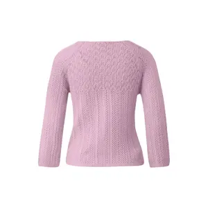 Loose Knit Pullover with Openwork Design Women's QS Slim Fit image-1