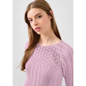 Loose Knit Pullover with Openwork Design Women's QS Slim Fit image-3