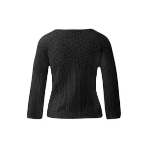 Loose Knit Pullover with Openwork Design Women's QS Slim Fit image-1