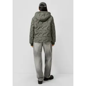 Damenjacke mit geprägtem Steppmuster und Kapuze QS image-4