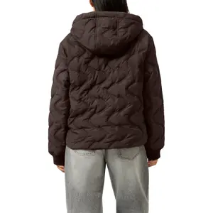 Damenjacke mit geprägtem Steppmuster und Kapuze QS image-5