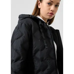Damenjacke mit geprägtem Steppmuster und Kapuze QS image-3