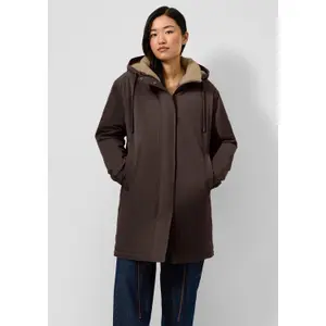 Knee-Length Parka with Faux Fur Lining Women QS image-2