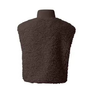Faux Fur Vest Med Strikket Krave Kvinde QS image-1