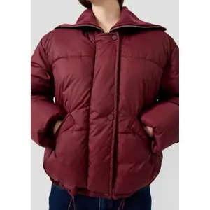 Casual Outdoor Padded Jacket with Integrated Knit Collar for Women QS image-3