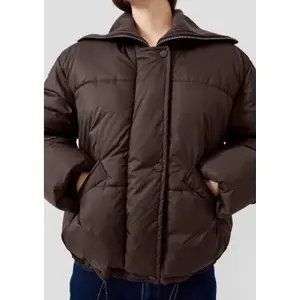 Casual Outdoor Padded Jacket with Integrated Knit Collar for Women QS image-3