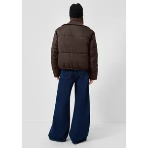 Casual Outdoor Padded Jacket with Integrated Knit Collar for Women QS image-4