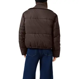 Casual Outdoor Padded Jacket with Integrated Knit Collar for Women QS image-5