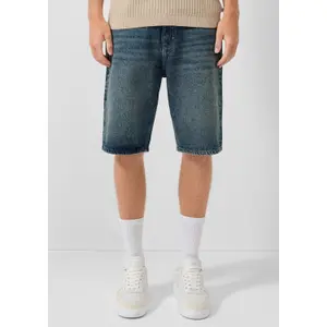 Mid-Rise Denim Shorts QS image-6
