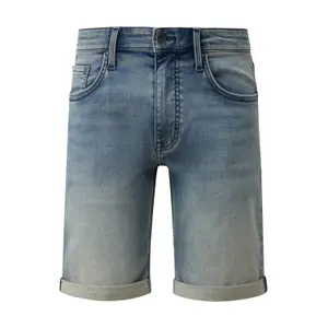 Denim Shorts with Turned-Up Hem QS image-0
