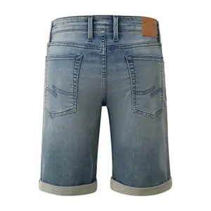 Denim Shorts with Turned-Up Hem QS image-1