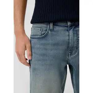 Denim Shorts with Turned-Up Hem QS image-3