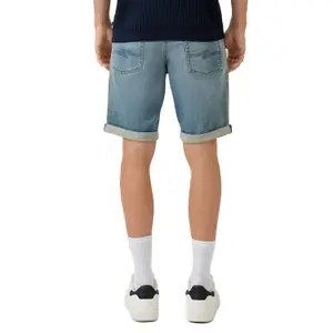 Denim Shorts with Turned-Up Hem QS image-5