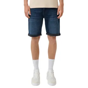 Denim Shorts with Turned-Up Hem QS image-2