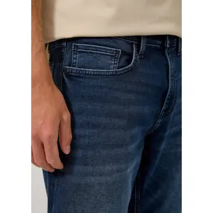Denim Shorts with Turned-Up Hem QS image-3