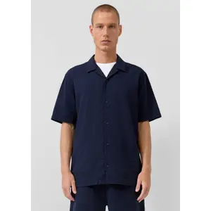Seersucker Cotton Button-Down Shirt QS image-6