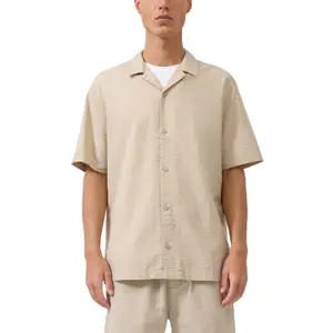 Seersucker Shirt with Lapel QS image-2