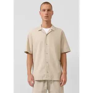 Seersucker Shirt with Lapel QS image-6